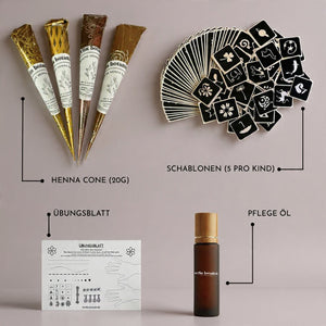 Kindergeburtstag Henna - Set – kreative Tattoo - Party mit Schablonen - | Berlin Botanicals